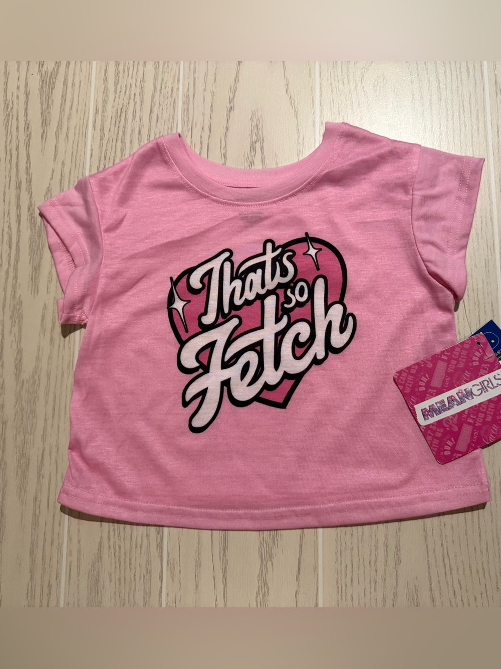 Mean Girls Pajama Set Girls XS 4/5 Pink That’s So Fetch Shorts Headband NWT - Picture 2 of 10